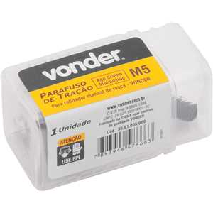 Parafuso de tração, M5, para rebitador manual de rosca, VONDER