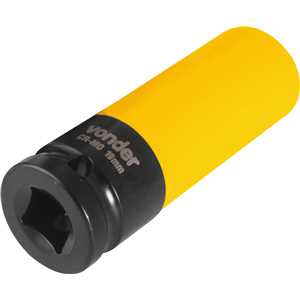 Soquete sextavado de impacto, encaixe 1/2", 19 mm, para roda de liga leve, VONDER