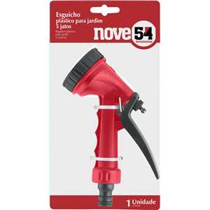 Esguicho plástico para jardim, 5 funções, engate 1/2", NOVE54