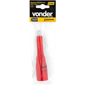 Soquete isolado ponta hexagonal, encaixe de 1/2", 6 mm, IEC60900, VONDER