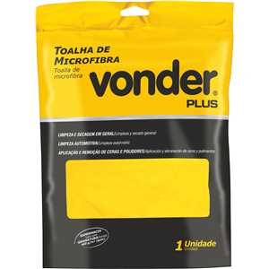 Toalha de Microfibra, 40 cm x 60 cm, 400 g/m² (gsm), amarela, VONDER PLUS