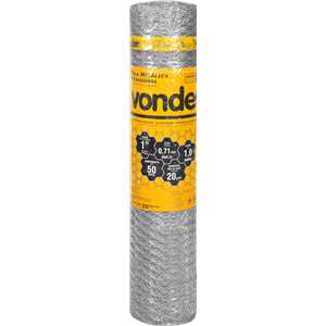 Tela metálica hexagonal, pinteiro, malha 1", 22 BWG x 1,0 m, com 50 m, VONDER