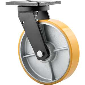 Rodízio giratório industrial 8", de poliuretano e ferro fundido, VONDER