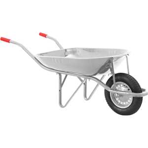 Carrinho de mão com pneu e câmara, 45 litros, caçamba redonda, galvanizado, NOVE54