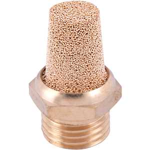 Silenciador de ar comprimido, longo, em latão, rosca 1/4" BSP, VONDER