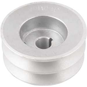 Polia de alumínio 2 canais, perfil B, 100 mm com furo de 3/4" - 19,1 mm, VONDER