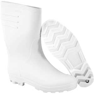 Bota de PVC branca, cano médio, sem forro, 43, VONDER