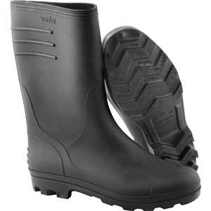 Bota de PVC preta, cano médio, com forro, 42, VONDER