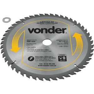 Lâmina de serra circular com dentes de metal duro/vídea, 300 mm x 30 mm, 48 dentes, VONDER