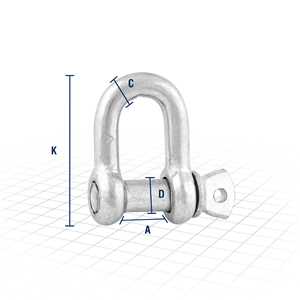 Manilha reta para cabo de aço, 3/8", VONDER