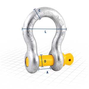 Manilha curva, 7/8", 6,50 T, VONDER PLUS
