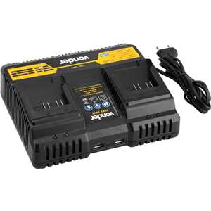 Carregador de bateria duplo, 18 V, linha intercambiável, carregamento rápido, ICBV 1842, VONDER