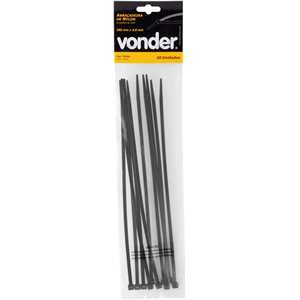 Abraçadeira de nylon, preta, 280 mm x 4,8 mm, com 10 peças, VONDER
