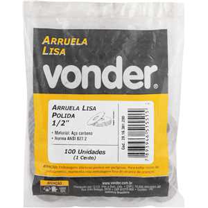 Arruela lisa 1/2", polida, VONDER