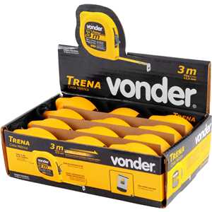 Trena curta de aço 3 m x 12,5 mm, caixa com 12, VONDER