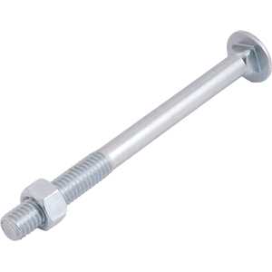 Parafuso francês zincado, 1/2" x 6", com porca, VONDER