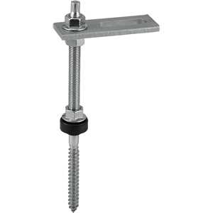 Conjunto haste M10 x 200 mm com suporte reto para painel solar, para madeira, VONDER
