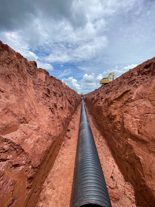 Tubo PEAD Corrugado SN4 Parede dupla 800mm barra 6 metros