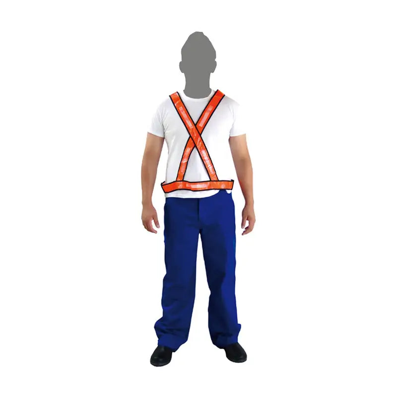 Colete Refletor Em X De Velcro Laranja