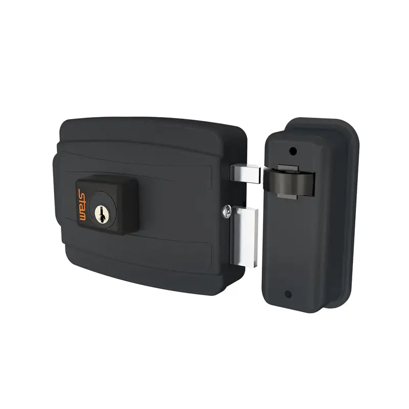 Fechadura Elétrica 40Mm Fora Preto Fosco Stam