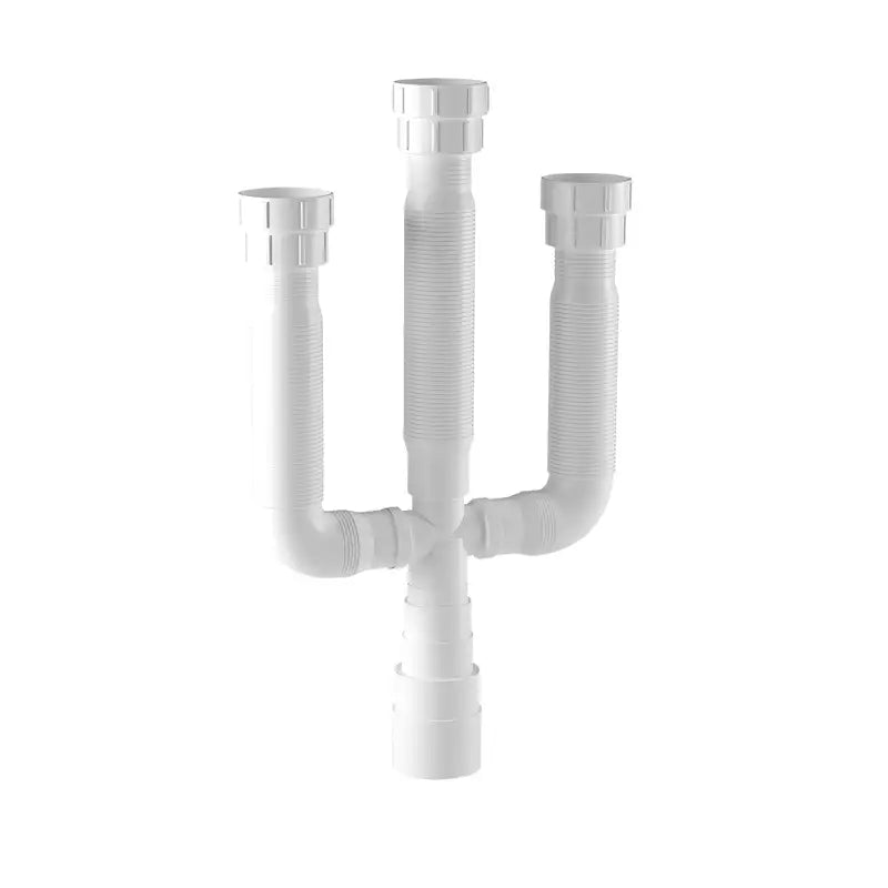 Sifão Sanfonado Triplo Branco 720Mm Socelplast