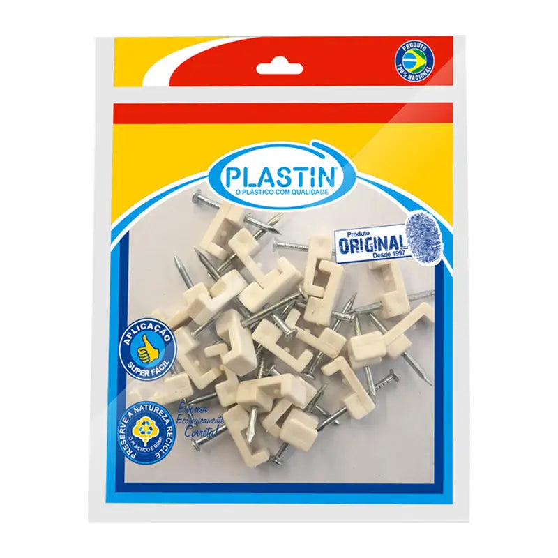Grampo Fixar Fio 2,5/4,0Mm (12X20) Branco