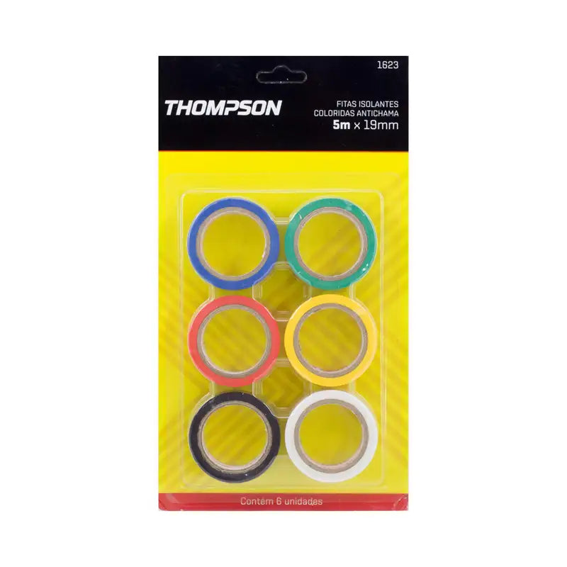 Fita Isolante 5Mx19mm Pvc 6 Cores Thompson