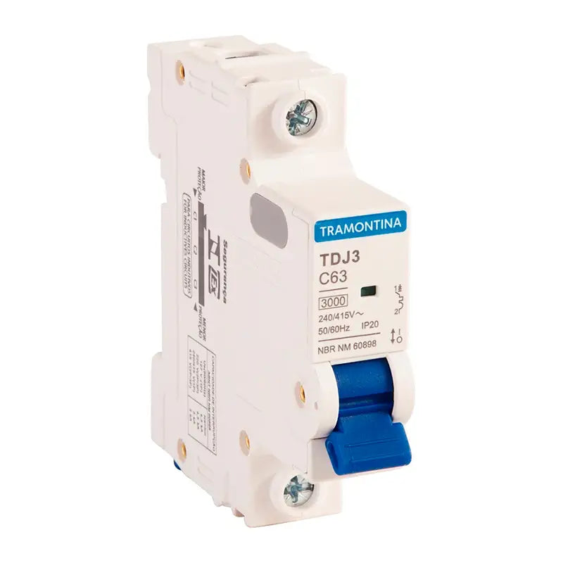 Disjuntor Unipolar 63A Branco Din Tramontina C12