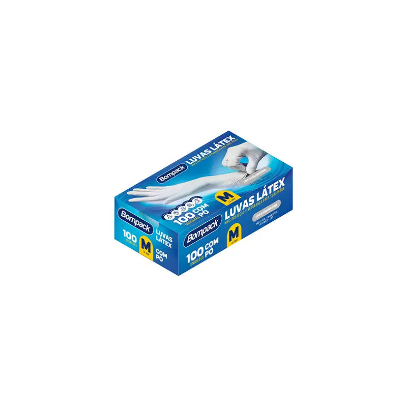 Luva Descartável Latéx Branca G Bompack C100