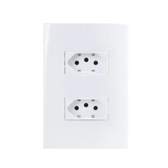 Tomada Dupla 2X4 10A Branca Sleek Margirius