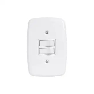 Interruptor 2 Simples 2X4 10A Branco Pluzie