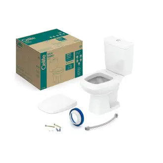 Vaso Sanitário Branco Caixa Acoplada C/Assento + Kit Montar Celite
