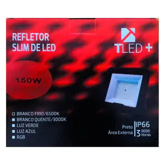 Refletor Led 150W Preto 6500K T-Led Bivolt