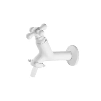 Torneira Tanque Abs Branca 10Cm C/Bico Marujá