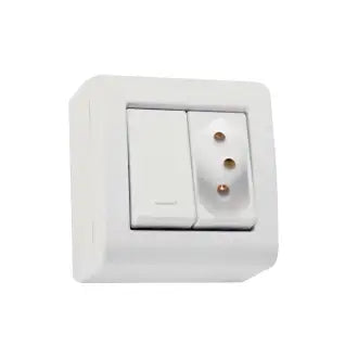 Interruptor X 1 Tecla Simples 1 Tomada 10A Branco Tramontina