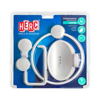 Acessório Banheiro 4 Peças Abs Branco Herc En