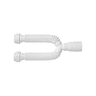 Sifão Sanfonado Duplo Branco 38 A 50Mm Blukt
