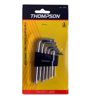 Chave Torx Thompson Cromo Vanádio Com 7 Peças Curto