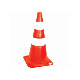 Cone Emborrachado 75Cm Laranja/Branco Fortline