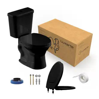 Vaso Sanitário Preto Caixa Acoplado C/Assento Completo Porto