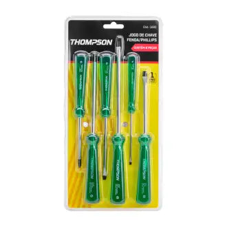 Chave Fenda/Phillips 6 Peças Verde Thompson