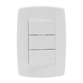 Interruptor 3 Simples 2X4 10A Branco Leve Ilumi