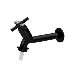 Torneira Tanque Abs Preto 15Cm Sicília Herc