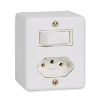 Interruptor X 1 Tecla Simples Tomada 10A Ilumi C20