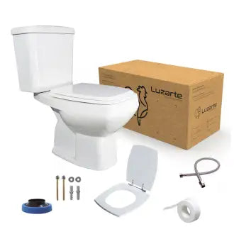 Vaso Sanitário Branco Caixa Acoplada C/Assento + Kit Montagem Anturius