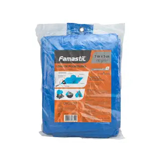 Lona Polietileno 07X05=35M² 110G/Azul Famastil