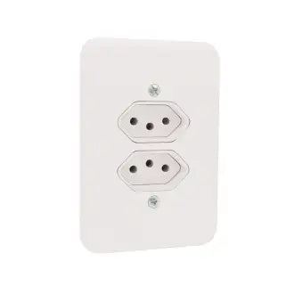 Tomada Dupla 2X4 10A Branca Radial C20