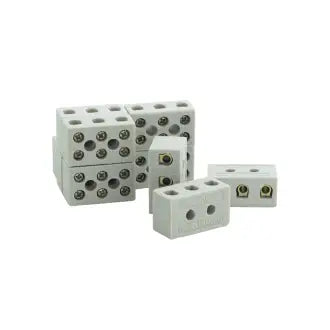 CONECTOR CERAMICA TRIPOLAR,RESISTENCIA ATE 25AMP. IDEAIS P/C ONECXOES QUE EXIJAM ALTA RESISTENCIA DE TEMPERATURA