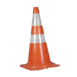 Cone Emborrachado 75Cm Laranja E Branco Plastcor