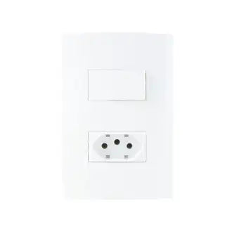 Interruptor 1 Paralelo+1 Tomada 2X4 10A Branco Sleek Margirus